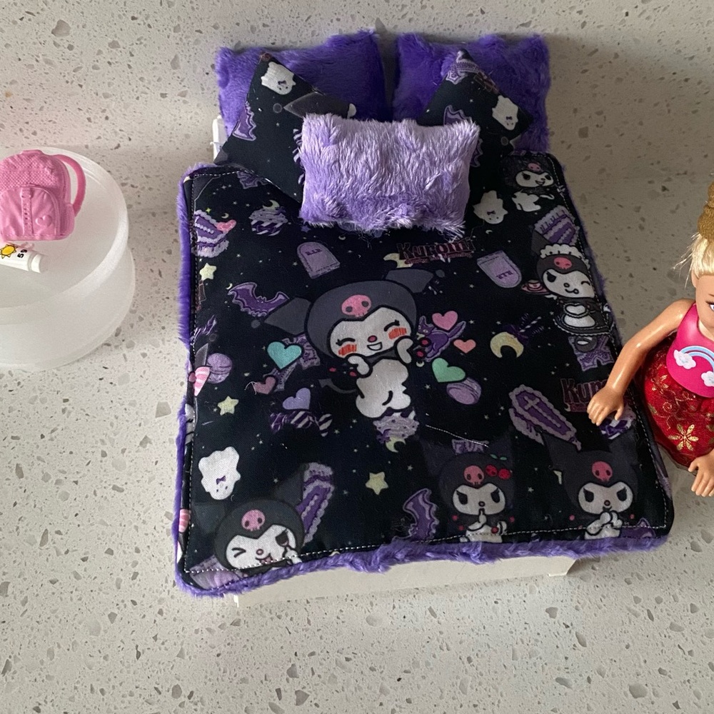Purple and Black Cartoon Character Bedding Set